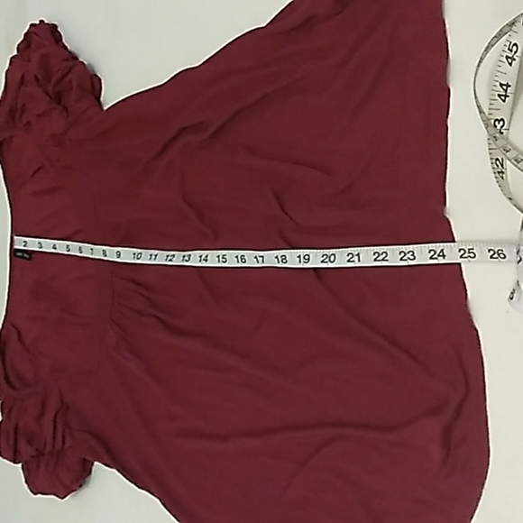 Double zero 100% rayon burgundy Fit And Flare top Size Large - Picture 4 of 7